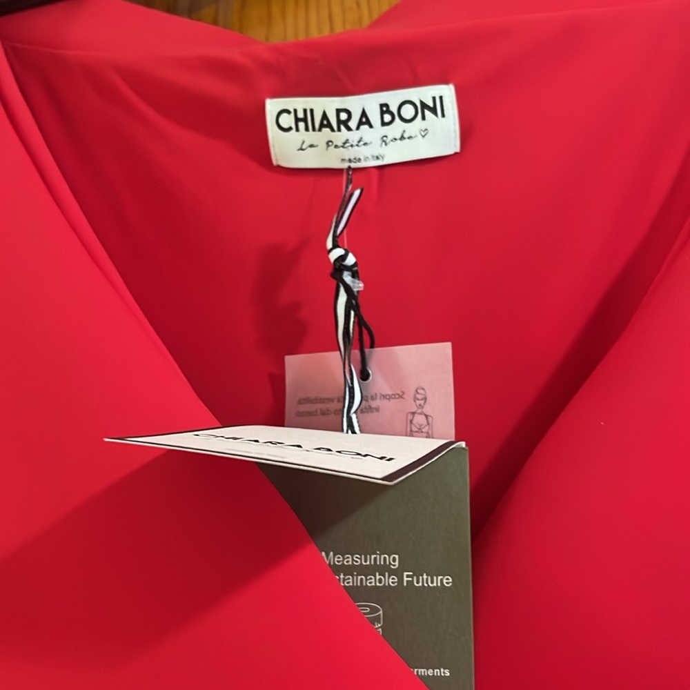 CHIARA BONI Red Off-Shoulder Dress new - Picture 13 of 13